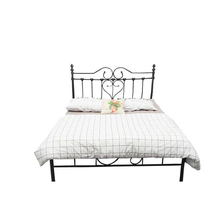 High Quality Hotel Use Simple Furniture Wrought Iron Platform Bed Single/Double Metal Bed Frame