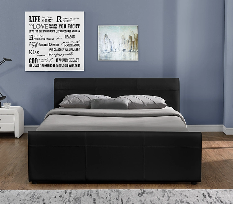 Willsoon 1145D Morden Luxury Stylish PU Synthetic Leather Storage Bed Frame with 4 Drawers