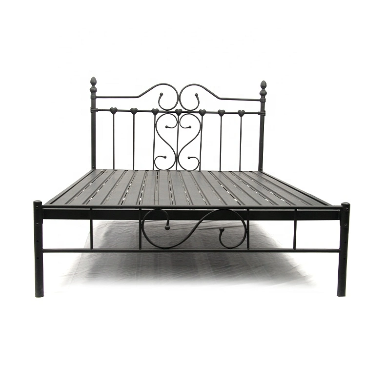 High Quality Hotel Use Simple Furniture Wrought Iron Platform Bed Single/Double Metal Bed Frame