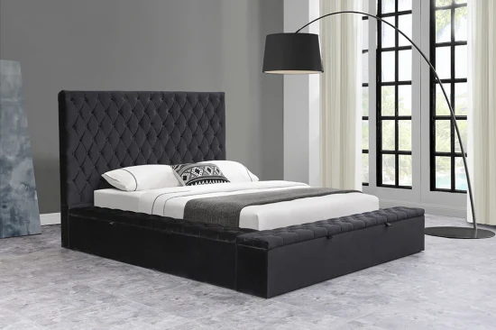 Willsoon Furniture 1465 Fabric Simple Designs Full Size Wooden Bed Frame Upholstered Queen Double Size