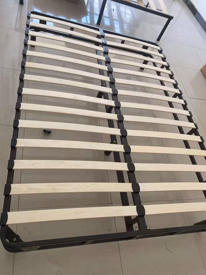King Size Bed Frame Metal Slat Knock Down Design King Size Bed Base