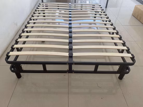 King Size Bed Frame Metal Slat Knock Down Design King Size Bed Base