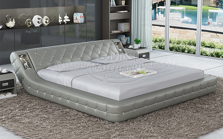 Bedroom Snow White Queen Size Pure Leather Bed Frame