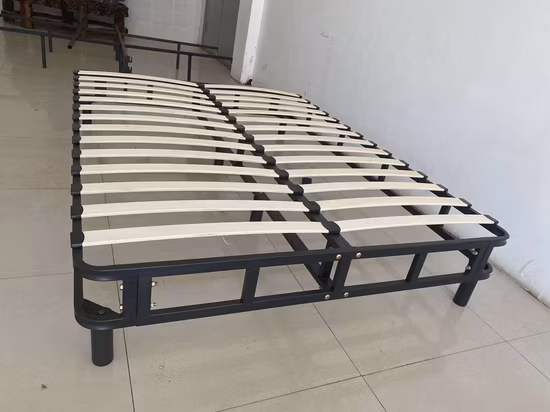 King Size Bed Frame Metal Slat Knock Down Design King Size Bed Base